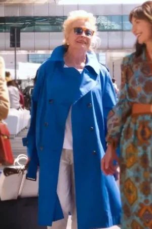 Candice Bergen Book Club The Next Chapter Sharon Blue Trench Coat.