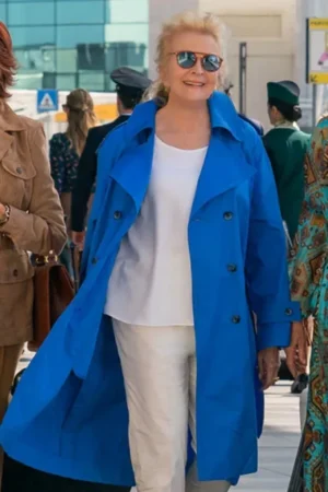 Candice Bergen Book Club The Next Chapter Sharon Blue Trench Coat