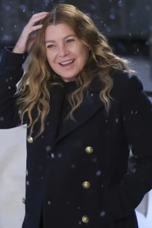 Grey’s Anatomy Dr. Meredith Grey Black Wool Peacoat