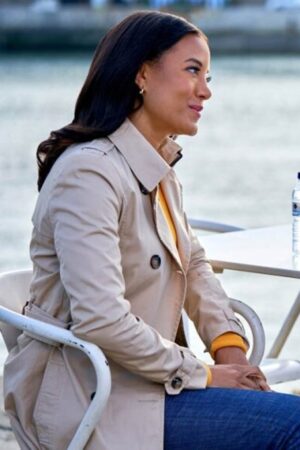 Heather Hemmens Movie A Pinch Of Portugal 2023 Anna Beige Trench Coat.