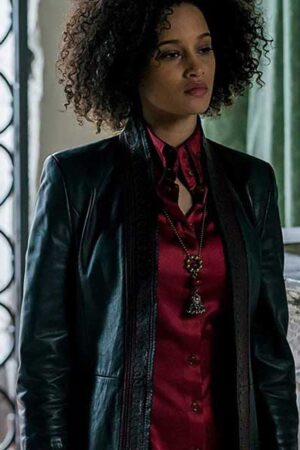 Juliette Durand A Discovery Of Witches Elarica Johnson Black Leather Coat