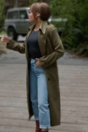 Max Mitchell Wild Cards 2024 Vanessa Morgan Green Trench Coat.