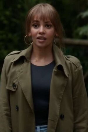 Max Mitchell Wild Cards 2024 Vanessa Morgan Green Trench Coat
