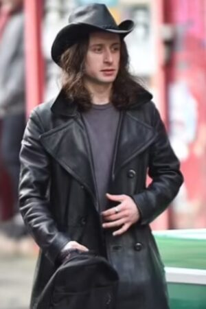 Mike Movie 5lbs Of Pressure 2024 Rory Culkin Black Leather Coat