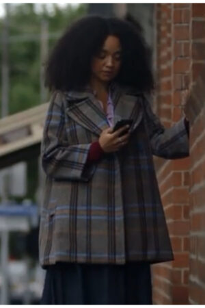Phoebe Rook Tv Series Safe Home 2023 Aisha Dee Check Coat