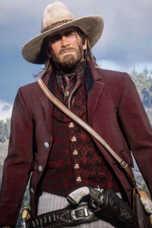 Red Dead Redemption 2 Frock Maroon Coat