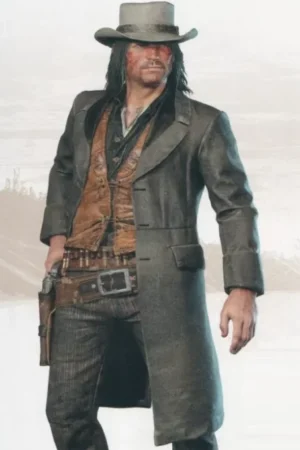 Red Dead Redemption 2 Rdr2 John Marston Black Long Trench Wool Coat
