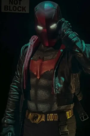 Red-Hood-Black-Leather-Jacket