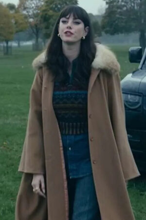Susie Glass Tv Series The Gentlemen 2024 Kaya Scodelario Brown Shearling Coat