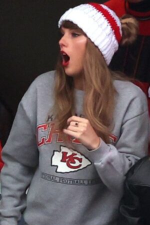 Taylor Swift Kansas City Chiefs Grey Sweatshirt.