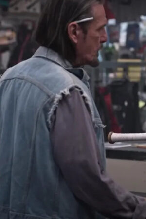 The Hawk Tv Series One More Time 2024 John Tench Blue Denim Vest.