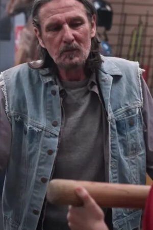 The Hawk Tv Series One More Time 2024 John Tench Blue Denim Vest