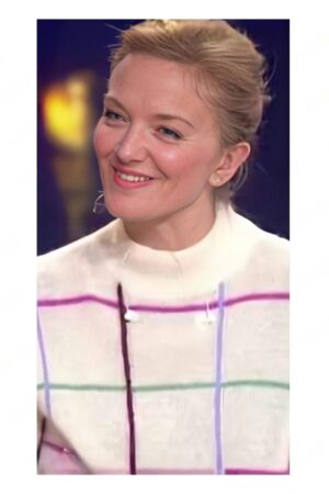 Tv Series Telematin 2024 Maya Lauque Striped Sweater