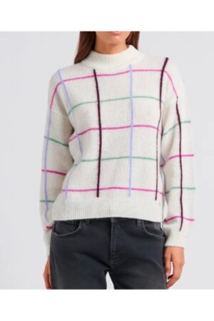 Tv Series Telematin 2024 Maya Lauque Striped Sweater.