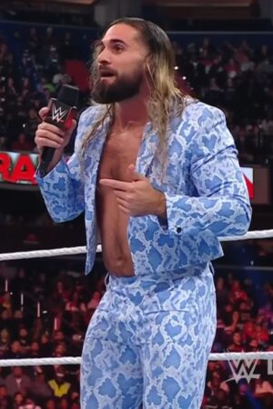 WWE RAW Seth Rollins Blue Snake Print Suit