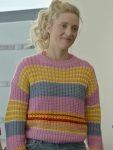2024 Movie French Girl Sophie Tremblay Multicolor Striped Knit Sweater.'