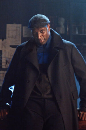 Arsene Diop, Omar Sy Lupin Black Wool -blend Coat.