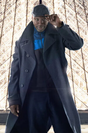 Arsene Diop, Omar Sy Lupin Black Wool -blend Coat