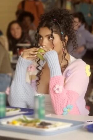 Avantika Movie Mean Girls 2024 Karen Shetty Floral Crochet Knitted Cardigan