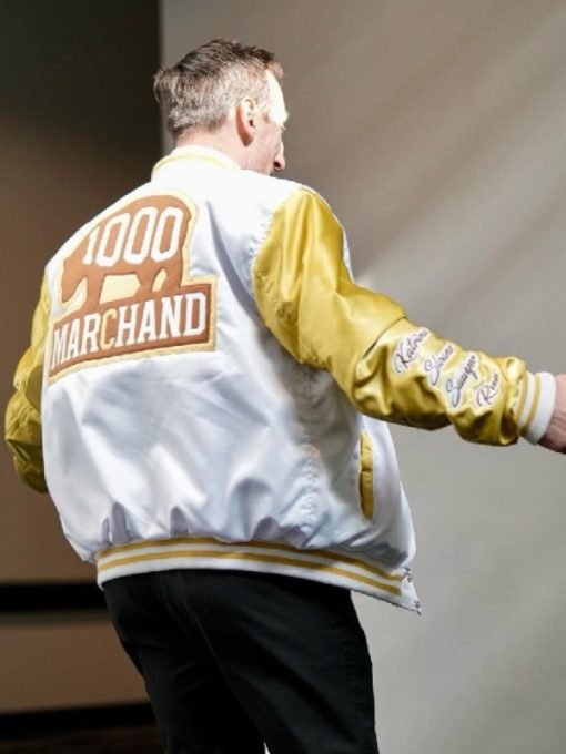 Brad Marchand Bruins Captain 1,000th Nhl Game Milestone Jacket.