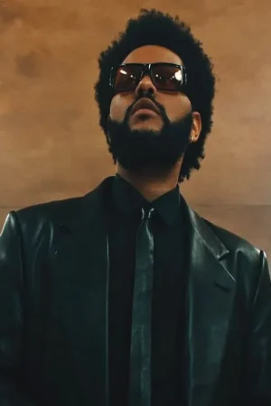 Canadian Singer The Weeknd Take My Breath Black Leather Long Trench Coat.