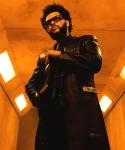 Canadian Singer The Weeknd Take My Breath Black Leather Long Trench Coat
