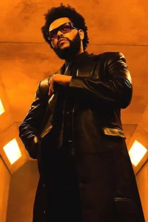 Canadian Singer The Weeknd Take My Breath Black Leather Long Trench Coat