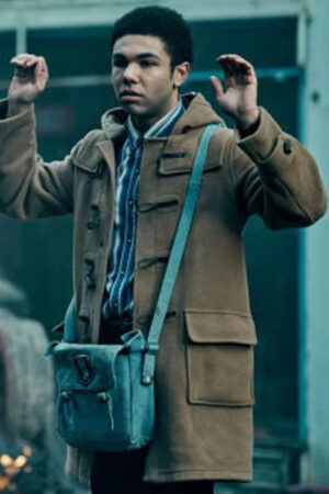 Dante Williams Tv Series This Town 2024 Levi Brown Hooded Brown Coat