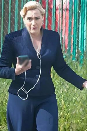 Elena Vernham Tv Series The Regime 2024 Kate Winslet Blue Corduroy Blazer.
