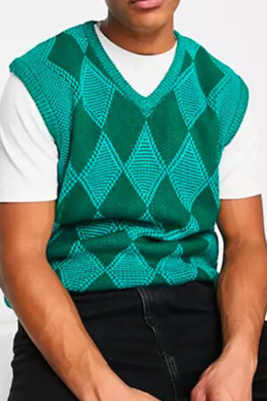 Elliot Tv Series Dead Hot 2024 Bilal Hasna Argyle Sweater Vest.