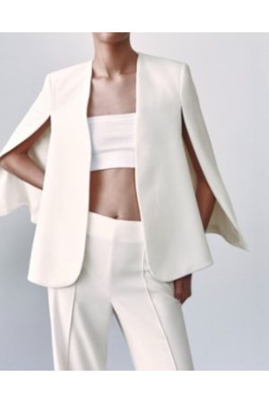 Francine Tv Series Dead Hot 2024 Penelope Wilton White Cape Blazer.