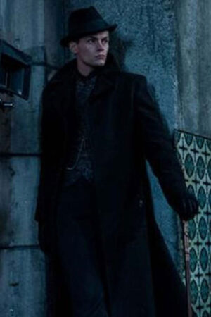 Freddy Carter Tv Series Shadow And Bone Kaz Brekker Black Trench Coat.