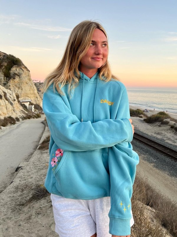 Gift Giving Oversized Lux Hoodie in Blue