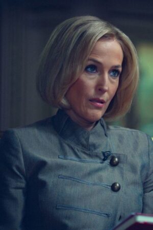 Gillian Anderson Scoop 2024 Emily Maitlis Grey Jacket Blazer