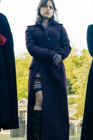 Jenna Ortega Movie Beetlejuice Beetlejuice 2024 Astrid Deetz Long Coat
