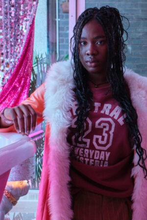 Jess Tv Series Dead Hot 2024 Vivian Oparah Orange Shearling Coat