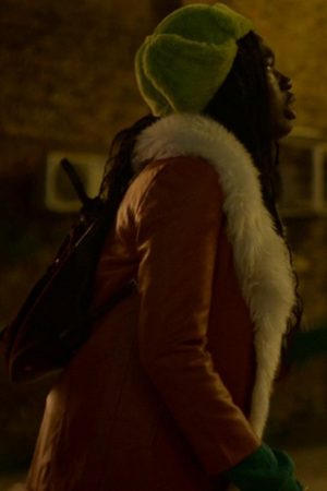 Jess Tv Series Dead Hot 2024 Vivian Oparah Orange Shearling Coat.