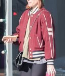 Kate Mara Wool Varsity Jacket.