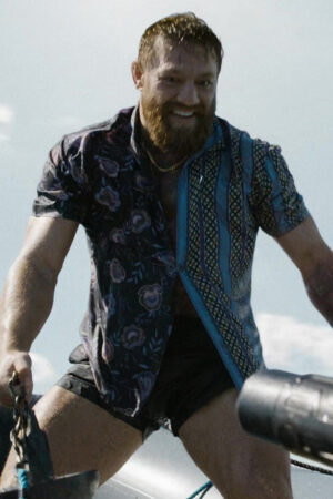 Knox Film Road House 2024 Conor Mcgregor Floral And Geometric Pattern Shirt