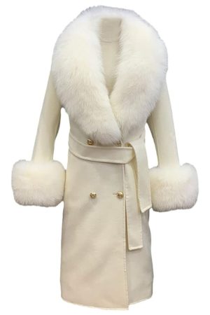 Leila Series Death And Other Details 2024 Pardis Saremi White Fur Trim Coat.