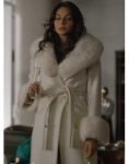 Leila Series Death And Other Details 2024 Pardis Saremi White Fur Trim Coat