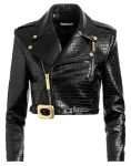 Max Mitchell Series Wild Cards 2024 Vanessa Morgan Black Cropped Leather Jacket.