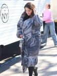 Only Murders In The Building S04 Selena Gomez Marble Print Puffer Coat.