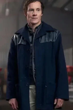 Peter McDonald This Town 2024 Tv Series Wool And Leather Blue Coat