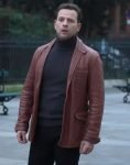 Rocco Tv Series Supersex 2024 Alessandro Borghi Brown Leather Jacket