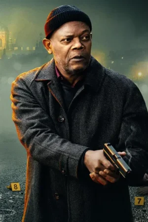 Samuel L. Jackson Damaged 2024 Dan Lawson Black Trench Coat
