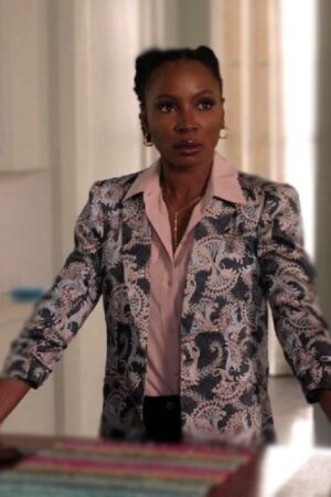 Shanola Hampton Tv Show Found Gabi Mosley Printed Blazer