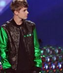 Singer Justin Bieber The X Factor Black & Green Jacket