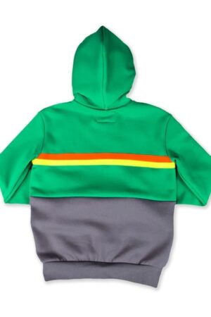 Super Mall Green And Grey Pullover Hoodie.