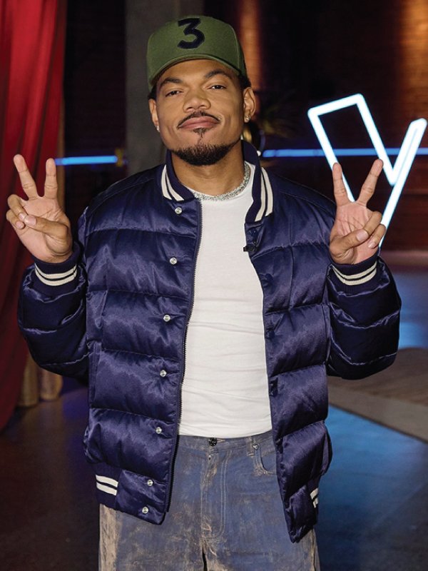 The-Voice-Chance-The-Rapper-Blue-Down-Bomber-Jacket